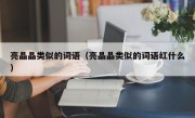 亮晶晶类似的词语（亮晶晶类似的词语红什么）