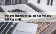 中班安全教案大全200篇（幼儿园中班安全教案大全200篇）