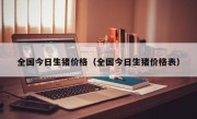 全国今日生猪价格（全国今日生猪价格表）
