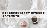 粽子叶需要泡多久才能包粽子（粽子叶需要泡多久才能包粽子吃）