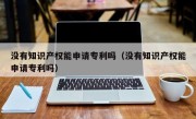 没有知识产权能申请专利吗（没有知识产权能申请专利吗）