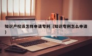 知识产权该怎样申请专利（知识专利怎么申请）
