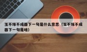 玉不琢不成器下一句是什么意思（玉不琢不成器下一句是啥）