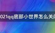 2021qq底部小世界怎么关闭