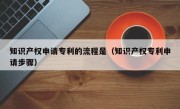 知识产权申请专利的流程是（知识产权专利申请步骤）