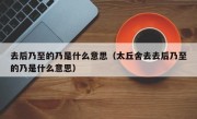 去后乃至的乃是什么意思（太丘舍去去后乃至的乃是什么意思）